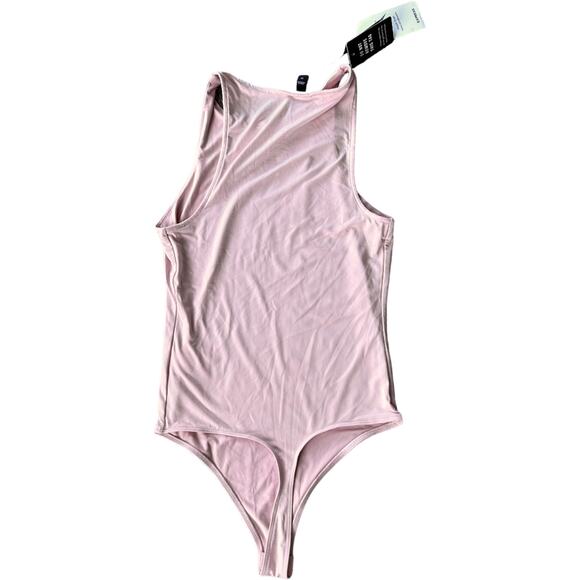 NWT Express Body Contour Baby Pink High Neck Sleeveless Bodysuit Size XS - Picture 2 of 4